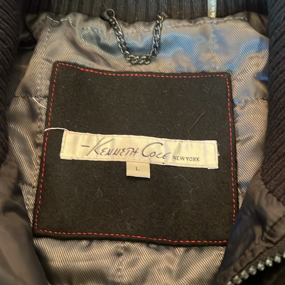 Kenneth Cole Mens Full Zip Button Snap Closure Wool Jacket Size L - Picture 4 of 6